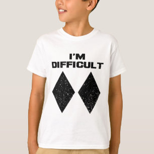 T-shirt Je suis difficile Funny Double Diamants Noirs Ski