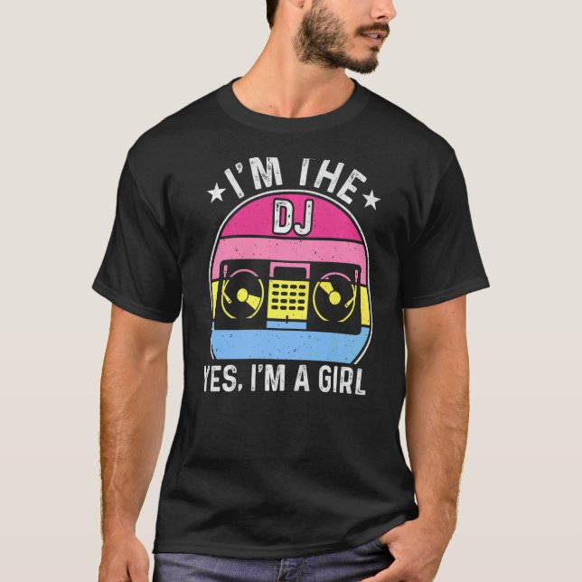 T-shirt Je suis DJ Girl Lady DJ Disc Jockey Jockey Music P (Devant)