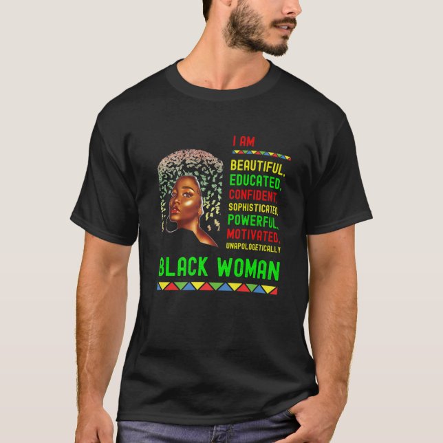 T-shirt Je Suis Éduquée Femme Noire Mois De L'Histoire Noi (Devant)