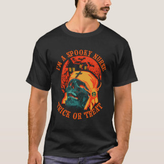 T-shirt Je Suis Éffrayante Infirmière Trick Ou Traite Hall
