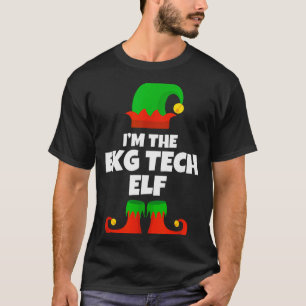 T-shirt Je suis Ekg Tech Elf Famille Pyjama Noël Électroca