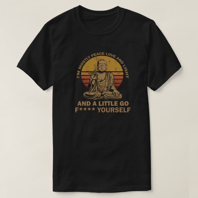 T-shirt Je suis en grande partie amour de paix et lumière (Design devant)