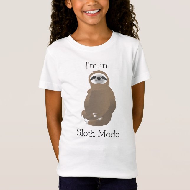 T-Shirt Je suis en mode Sloth Brown Sleeping Sloth (Devant)