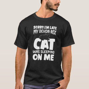 T-shirt Je suis en retard, mon chat dormait sur moi  Chat 