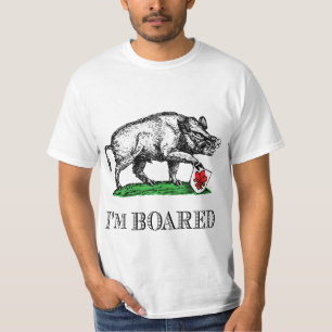 T-shirt Je suis ennuyé Vintage Sanglier Dessin #4C Noir