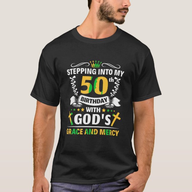 T-shirt Je suis entré dans mon 50e anniversaire avec grâce (Devant)