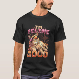T-shirt Je suis Félin Bon Chat Avec Lunettes De Soleil Bon