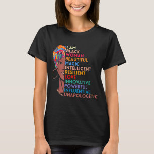 T-shirt Je suis femme noire Africaine Américaine Cadeau No