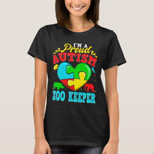 T-shirt Je Suis Fier Autisme Zoo Gardien Puzzle Coeur Auti