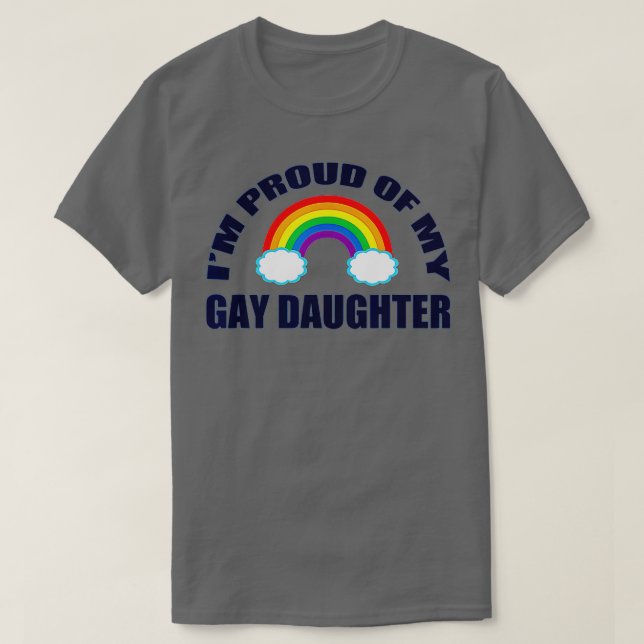 T-shirt Je suis fier de ma fille gay (Design devant)