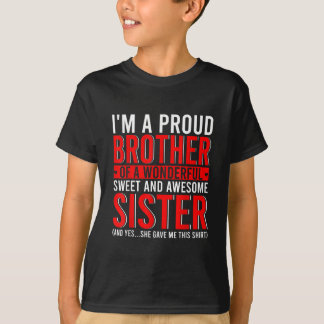 T-shirt Je Suis Fier Frère D'Une Famille De Soeurs Épatant