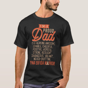 T-shirt Je suis fier Papa De Spina Bifida Guerrier Motivat