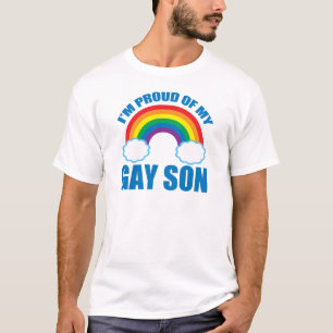 T-shirt Je suis fière de mon fils homosexuel, de mon pèr