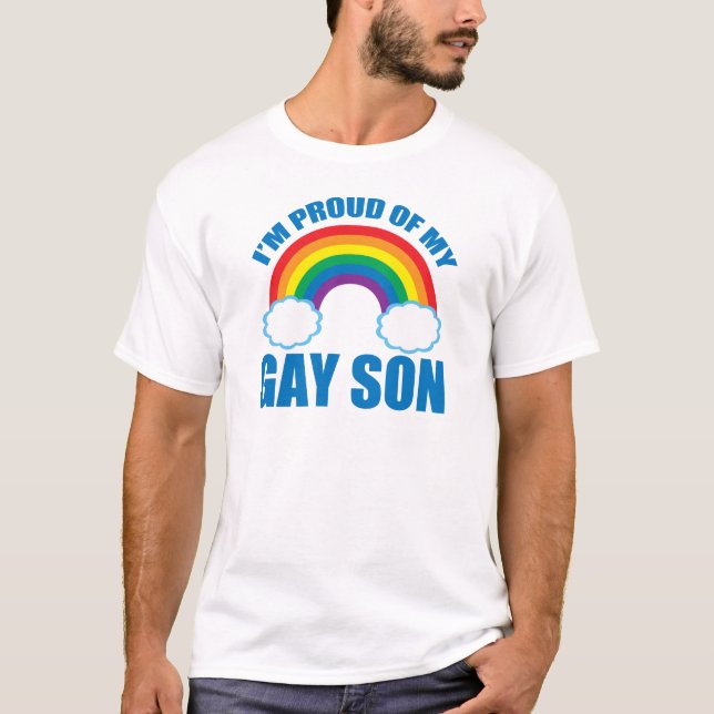 T-shirt Je suis fière de mon fils homosexuel, de mon père  (Devant)