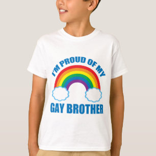 T-shirt Je suis fière de mon frère gay Rainbow Kids