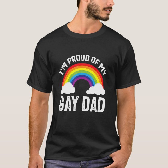 T-shirt Je suis fière de mon père homosexuel fête du père  (Devant)