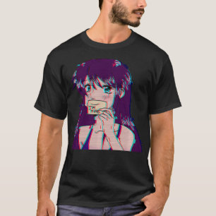 T-shirt Je suis fin Japonais Vaporwave Sad Anime Girl Emo
