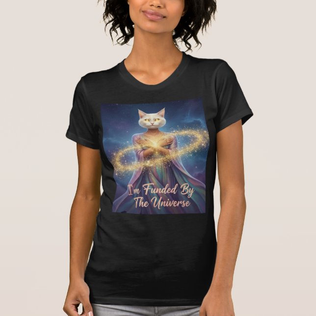 T-shirt Je Suis Financé Par L'Univers – Chat Abondant (Devant)