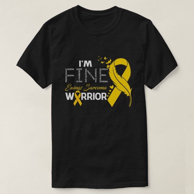 T-shirt Je suis Fine Ewings Sarcoma Guerrier Feather (Design devant)