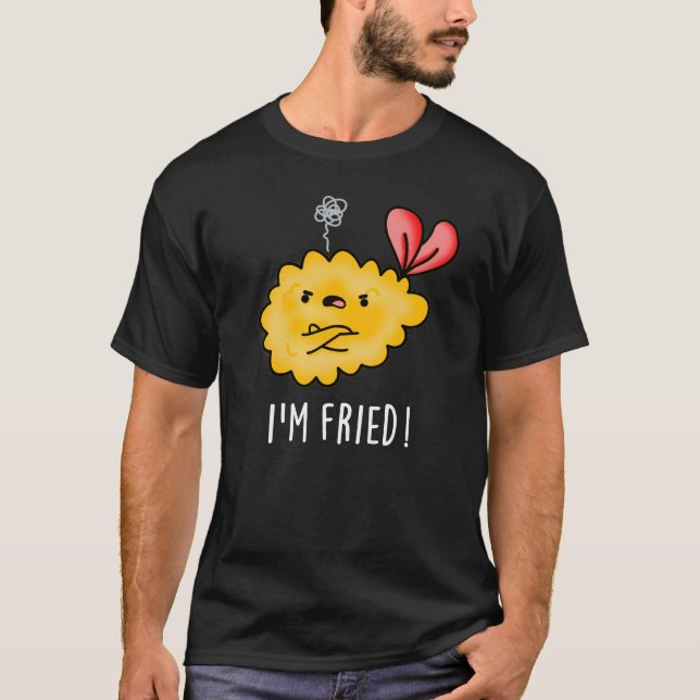 T-shirt Je suis Fried Funny Tempura Sushi Pun Dark BG (Devant)