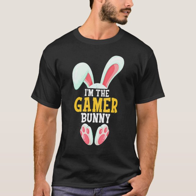 T-shirt Je Suis Gamer Bunny Funny Matching Famille Pâques (Devant)