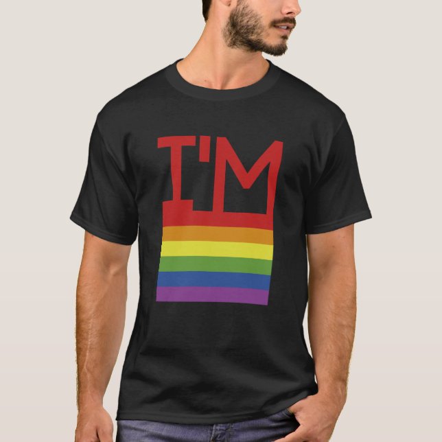 T-shirt Je suis gay| Indicateur Rainbow (Devant)