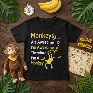 T-shirt Je suis génial donc je suis un singe Citation drôl