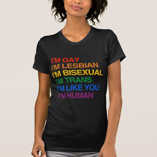 T-shirt Je suis GLBT que je suis HUMAIN (Devant)