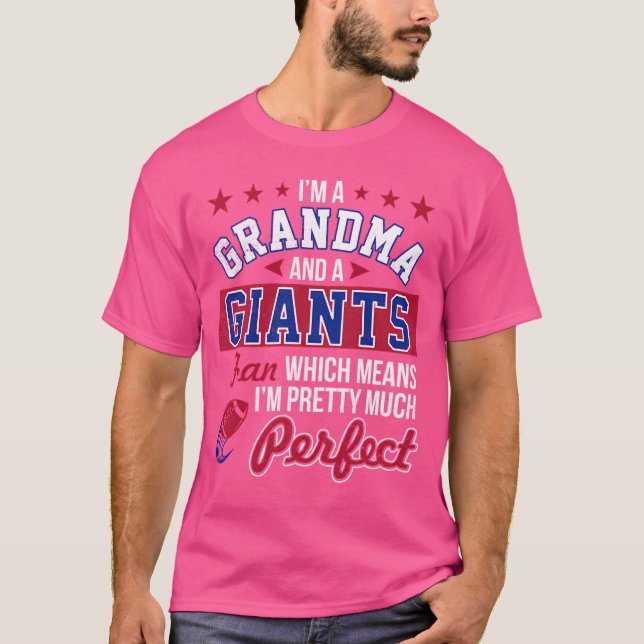 T-shirt Je Suis Grand-Mère Et Ventilateur De Géants (Devant)