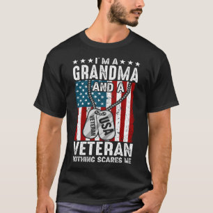 T-shirt Je suis GRAND-MÈRE et vétéran rien ne me fait peur