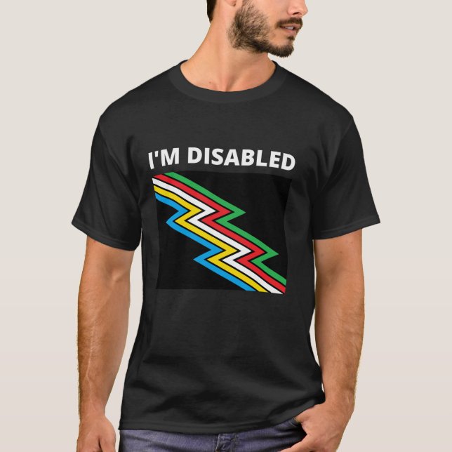 T-shirt Je suis handicapé Handicap Fierté Drapeau long T S (Devant)