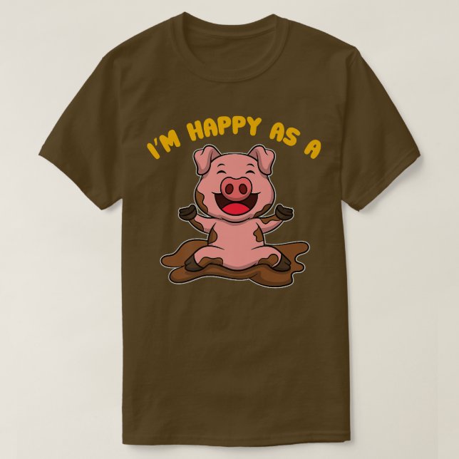 T-shirt Je suis heureux en tant qu'éleveur de cochons Prem (Design devant)
