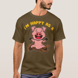T-shirt Je suis heureux en tant qu'éleveur de cochons Prem