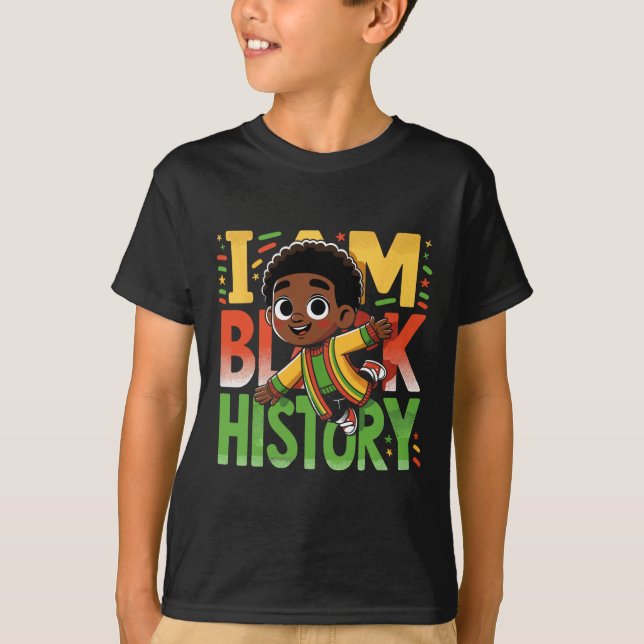 T-shirt Je Suis Histoire Noire Enfants Garçons Mois Histoi (Devant)