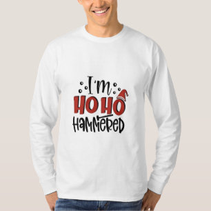 T-shirt Je suis Ho Ho Martelé Funny Noël Xmas Boire