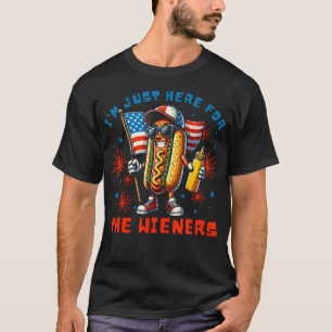 T-SHIRT JE SUIS ICI JUSTE POUR LES SAUCISSES CHAUDES DE HO