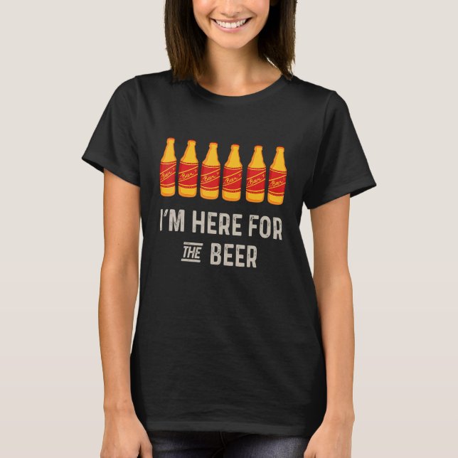 T-shirt Je Suis Ici Pour La Journée De La Bière (Devant)