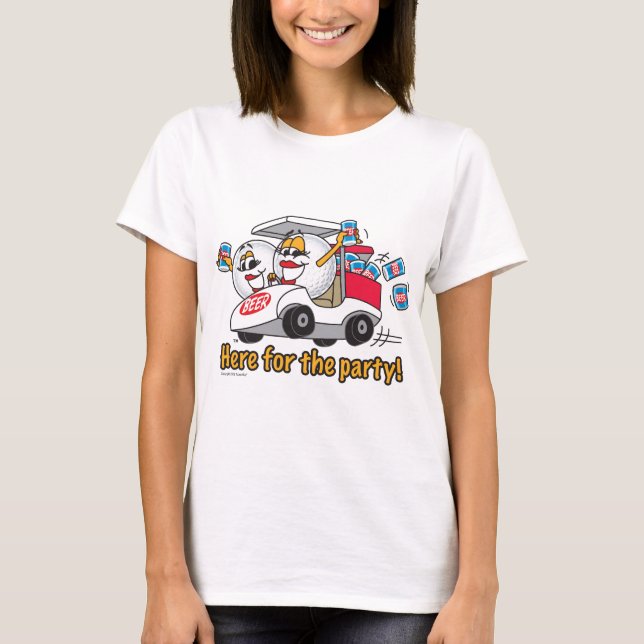 T-shirt Je suis ici pour les filles de chariot de golf de (Devant)
