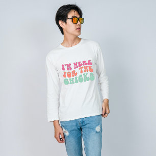 T-shirt Je suis ici pour les poussins drôles Pâques