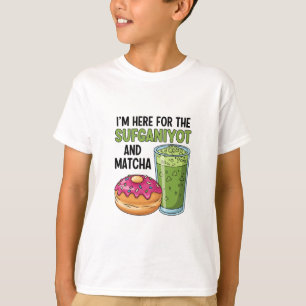 T-shirt Je suis ici pour Sufganiyot et Matcha Hanoukka jui
