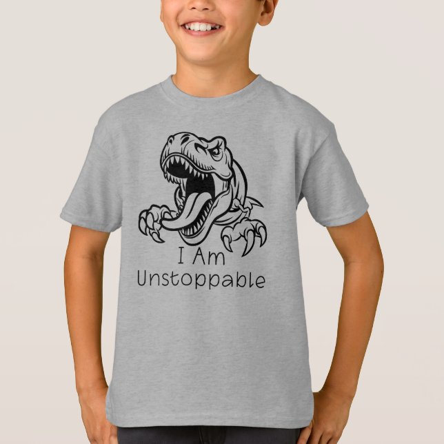 T-shirt Je Suis Inarrêtable, Dinosaure En Colère (Devant)