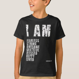 T-shirt Je Suis Intrépide, Fort, Béni Dieu Amoureux Motiva