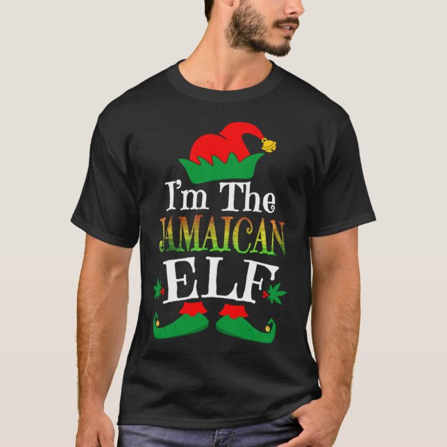 T-shirt Je suis jamaïcain Elfe Weed Elves Christmas Xmas (Devant)
