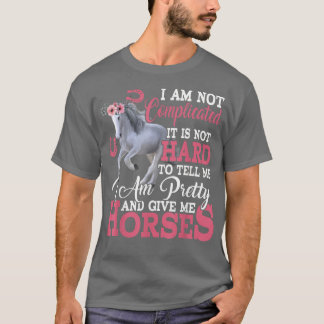 T-shirt Je suis jolie et donne-moi des chevaux amusants Fl