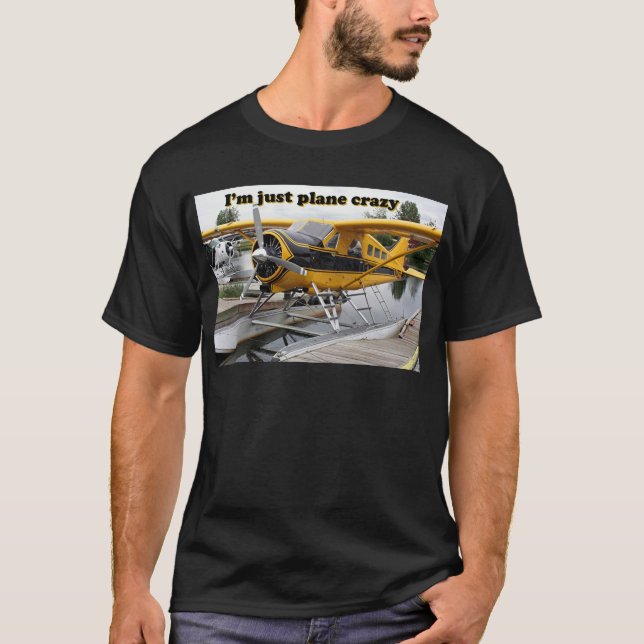 T-shirt Je suis juste fou plat : avion de flotteur (Devant)