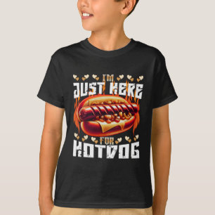 T-shirt je suis juste ici pour hotdog