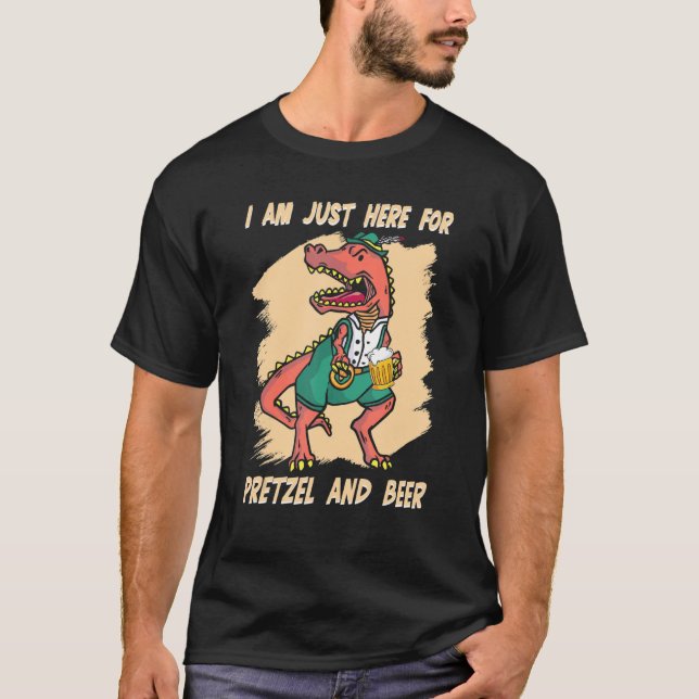 T-shirt Je Suis Juste Ici Pour La Bière Dinosaures Bavaroi (Devant)