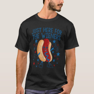 T-shirt Je Suis Juste Ici Pour Le 4 juillet Hot Dog Des Wi