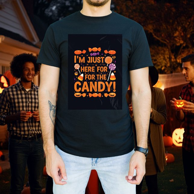 T-shirt Je suis juste ici pour le bonbon ! | Cool Hallowee (Halloween Father’s T-shirt)