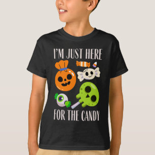 T-shirt je suis juste ici pour le bonbon halloween drôle